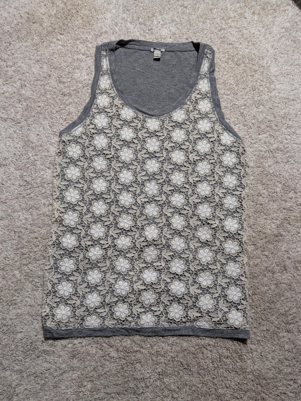 J CREW Crochet Floral Lace Tank Top